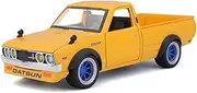 Finished Scale Model Simulation 1:24 for Datsun 620 Pick-up Die-cast Alloy Car Model Static Scale Model Exquisite Collection Holiday Presents Presents Ornaments(Yellow)