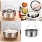 Stainless Steel Steamers Basket with Handle Steaming Tray Rice Fruit Wash