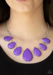 Paparazzi Set 4 Piece Set “Drop Zone” Purple Necklace/Bracelet/Earrings x’s 2