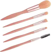 Complete Makeup Brush Set 5 Pcs Foundation Powder Eye Shadow Blending Eyebrows No Shedding Travel Size Kit for Beginners Professionals
