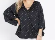 SIZE 26 POLKA DOT TOP ~ PLUS SIZE ~ AUTOGRAPH ~ BNWT ~ RETAIL $79.99