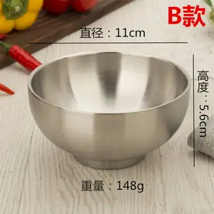 304不銹鋼碗飯碗韓國金色雙層湯碗泡菜碗料理小碗兒童碗韓式餐具