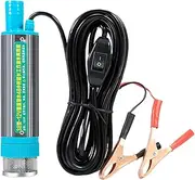 Water Transfer Pump | Electric Submersible Pump,2 Alligator Clips Portable Refueling Tool for Marine Car Boat Truck Agricultural