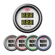 SAAS Muscle Series Digital Dual Volt Gauge - 52MM, White SG-DDVLT52W