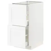 METOD / MAXIMERA base cb 2 fronts/2 high drawers, white Enköping/white wood effect, 40x60x80 cm
