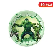 Hulk Theme 7 inch 17cm Plates 10PK - Kids Birthday Party Tableware