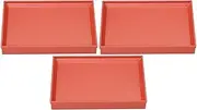 Set of 3 [A] 9 inch Long Hand Flower Housing Shokado Vermilion Pearl Inner Black Coating Lid Moist Processing [10.6 x 7.3 x 1.5 inches (27 x 18.5 x 3.7 cm) | Shokado Bento