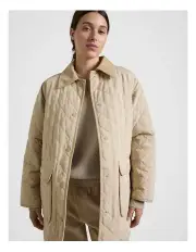 [Fine Day] Quilted Cord Jacket in Beige