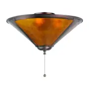 Meyda Lighting 16"W Van Erp Amber Mica Fan Light Fixture, Amber Mica - 38059