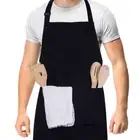 Polyester Cotton Waterproof Apron with large pocket Coffee House Uniform BBQ