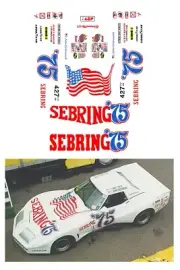 #75 John Greenwood Sebring Corvette decal 1/64 scale Fits AFX Tyco Autoworld