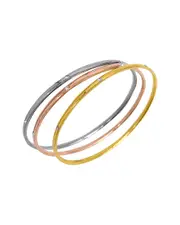 Adornia Tri-Tone Plated CZ Bangle Bracelet
