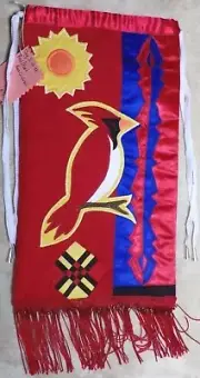 SACRED FIRE Patchwork East Red Cardinal BIRD Dance PowWow Bag Ribbon Purse