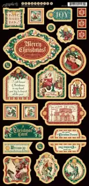 Graphic 45 Christmas Carol Chipboard #2 Die-Cuts *Rare & Retired* Christmas