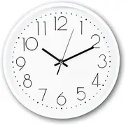 Home Master White Quartz Wall Clock Round Analogue, Easy To Read, Lightweight, Trendy Styles, 3 Styles To Choose From, Hang Hole, Only One AA Battery Required, Perfect For Home, Office, Retail, Commercial (30cm)