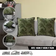 SOGA 2X 40cm Throw Pillow Green Leopard Square Retro Decorative