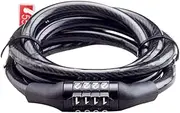 Heavy Duty Combination Bike Lock Sturdy Cable Lock with Password Security for Bicycles Motorcycles and Scooters for Outdoor Theft Protection