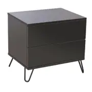 Corva Black Bedside Table