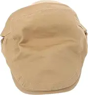 [LIFKOME] Men's Fashion Beret Cap Newsboy Hat Stylish Flat Hat Cotton Driving Cap Khaki
