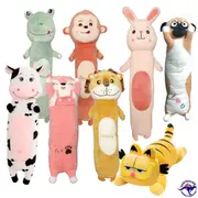 80CM Long Body Pillow Soft Plush Kids Toy Dog Bunny Cow Fox Lion Stuffed Animals Kawaii Plush Cat Doll