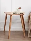 Qokori Small Solid Wood Shaped Coffee Table, Mid-Century Modern Coffee Table fo