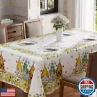 BOTB LIHM Yellow White Daisies Flowers Gnomes Spring Tablecloth Square Washab