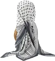 [Generic] Arabvo Wrap Bandana Head Scarf, Palestinian | Chiffon Hijab Printed Chiffon Scarf for Women, White Chiffon Fabric Chiffon Desert Crafato for Adu Scarf