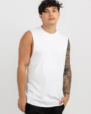 [Lucid] Lucid Men's Essential Muscle Tank Top in White Size XL XL White