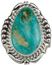 Navajo Native American Pilot Mountain Turquoise Ring Size 11 SKU229664
