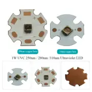 1W UVC LED 3838 250nm 280nm 310nm 5-7V 150mA Ultra Violet Lamp with Copper PCB