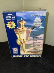 Prime Dusk To Dawn Solid Brass Light Model 1618-02 Photocell Lantern NEW!