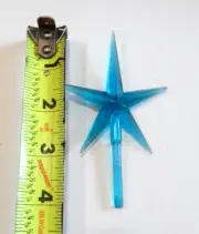 Ceramic Christmas Tree Large 4" Teal Aqua Star VINTAGE