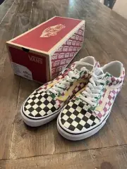 VANS OLD SKOOL "Glitter Check" Multicolor Size 7 Mens 8.5 Womens