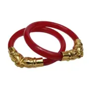 Indian Traditional Gold Plated Hathi Mukh Pola Bangles For Women 2.8 Inches