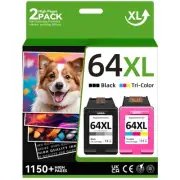 64XL Ink Cartridge Black and Color Combo Pack Compatible for HP Ink 64 Fit fo...