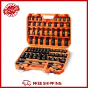 HORUSDY 66-Piece 1/2" Drive Impact Socket Set, Standard SAE (3/8"-1-1/4") NEW AU