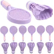 10 Pack Boys and Girls Badminton Rackets Shuttlecocks Set Miniature Racket Set for Toy Dolls Fun and Decor