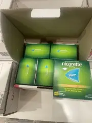 Lot Of 5 Boxes Nicorette 4Mg Extra Strength Freshfruit Nicotine Chewing Gum