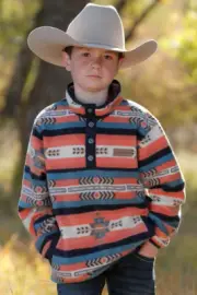 Cinch Red Aztec Fleece Pullover - Kids Boys Sweater - Mwk7590013