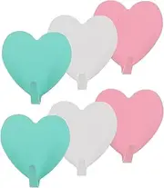 ibasenice 6pcs Heart Shaped Wall Hooks Cute Adhesive Hangers for Soft Girl Decor Secure Sticky Hooks for Hanging Keys Towels and Hats Charming Heart Design