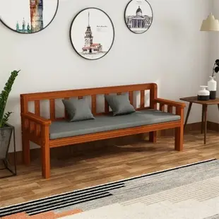復古實木沙發組合簡約現代雙人三人位木質長椅小戶型客廳木沙發椅