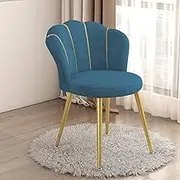 Elegant white dressing table chair with gold metal back and legs, ideal for living room, bedroom, office, dressing room or kitchen