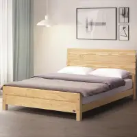 在飛比找momo購物網優惠-【顛覆設計】貳薇特5尺松木雙人床架(四分床板)