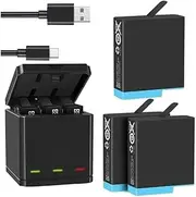 Probty Compatible for GoPro Hero 8 Hero 7 Hero8 Black Battery Or Triple Charger Compatible for GoPro Hero 8 Camera Battery Full Decode(3BatteryWithCharger)