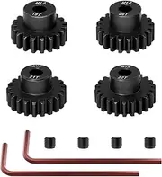 OGRC 4PCS Mod 1 Pinion Gear Hardened Steel 5mm Motor Shaft Gear Set 19T 20T 21T 22T M1 Pitch Gears for 1/8 1/10 RC Car