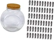 Cabilock Capsule Wishing Bottle Set Glass Wish Bottle Kit with Rings Papers Creative Message Jar for Decor present Ideas and Personal Keepsakes Black