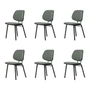 Familand Dinging Chairs Set of 6 Padded Seat Kitchen Living Room Chair Corduroy in Green