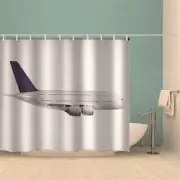 White Planes Side Sky 3D Shower Curtain Waterproof Fabric Bathroom Decoration