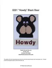 "Howdy" Black Bear-Plastic Canvas Pattern or Kit
