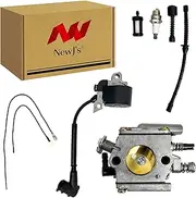 NewJ's Carburetor with Ignition Coil Fuel Line Filter Fit for STIHL Chainsaw 038 MS380 MS381 038 AV Super Magnum